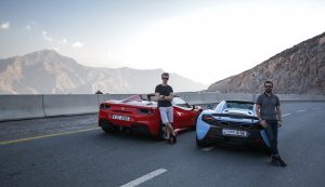 Oliver Webb and Mr JWW in Jebel Jais, Ras Al Khaimah