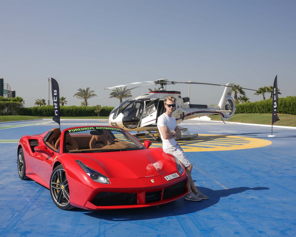 Uber Chopper Ras al-Khaimah Ferrari 488 Spider